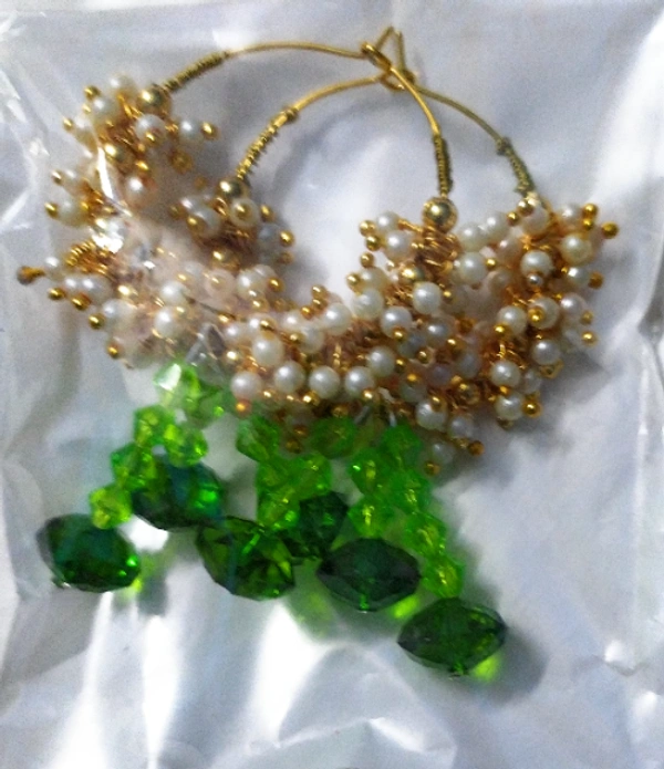 NIBRAS Seed Beads Crystal Hoops Earrings - B09JKVJRGW, 16gm, 6.5cm x 5cm x 1cm